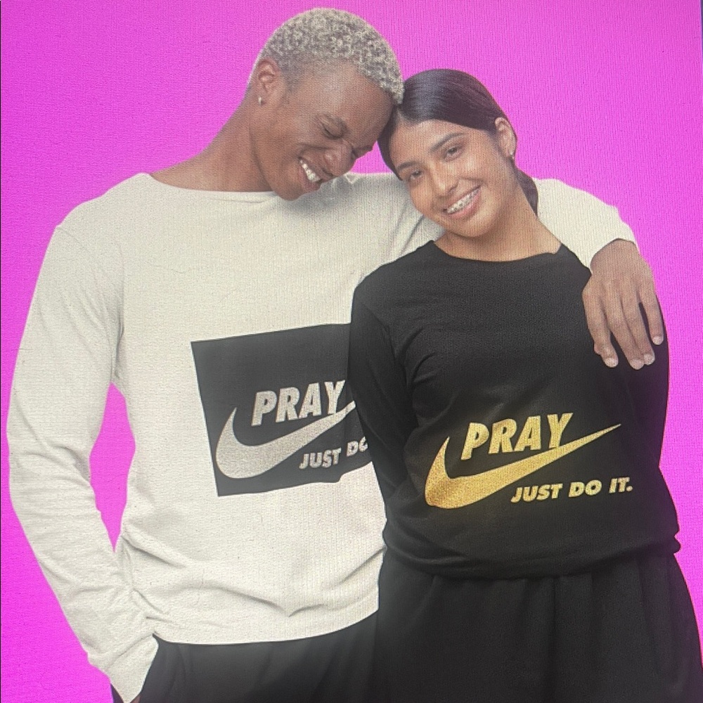 Pray Just Do It T-Shirts in Black and White